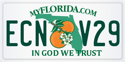 FL license plate ECNV29