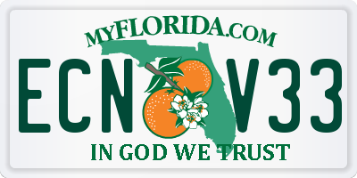 FL license plate ECNV33
