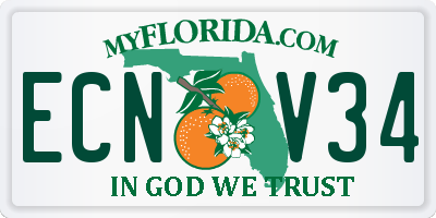 FL license plate ECNV34