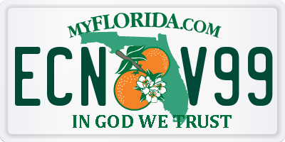 FL license plate ECNV99