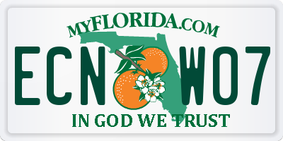 FL license plate ECNW07
