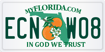 FL license plate ECNW08