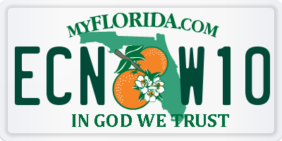 FL license plate ECNW10