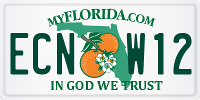 FL license plate ECNW12