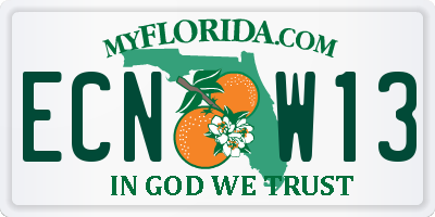 FL license plate ECNW13
