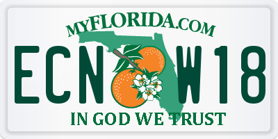 FL license plate ECNW18