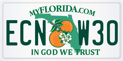 FL license plate ECNW30