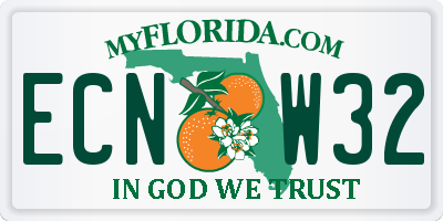 FL license plate ECNW32