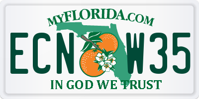 FL license plate ECNW35