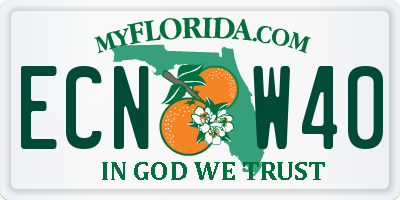 FL license plate ECNW40