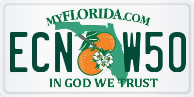 FL license plate ECNW50