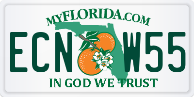 FL license plate ECNW55