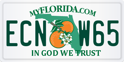 FL license plate ECNW65