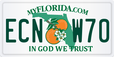 FL license plate ECNW70