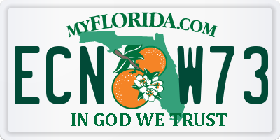 FL license plate ECNW73