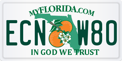 FL license plate ECNW80