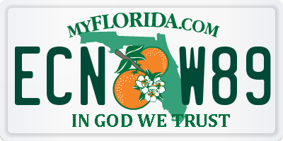 FL license plate ECNW89