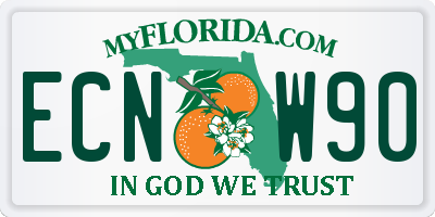 FL license plate ECNW90