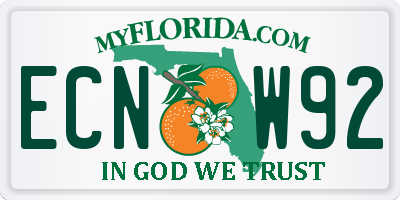 FL license plate ECNW92