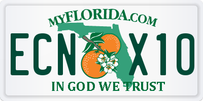 FL license plate ECNX10