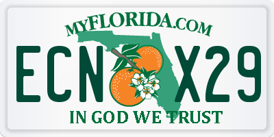 FL license plate ECNX29