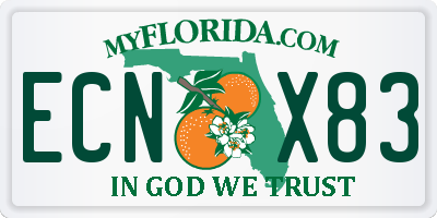 FL license plate ECNX83