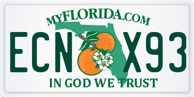FL license plate ECNX93