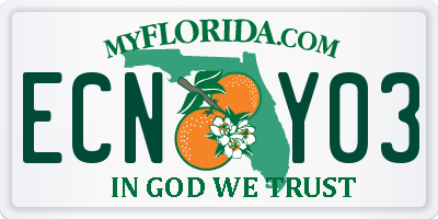 FL license plate ECNY03