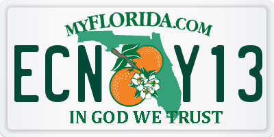 FL license plate ECNY13