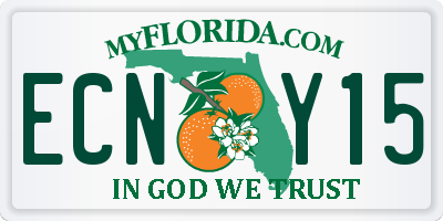 FL license plate ECNY15