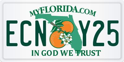 FL license plate ECNY25