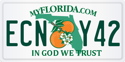 FL license plate ECNY42