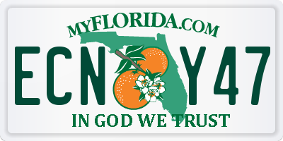 FL license plate ECNY47