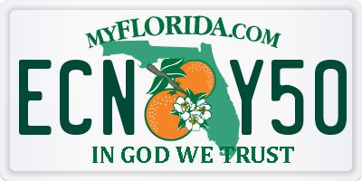 FL license plate ECNY50