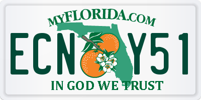 FL license plate ECNY51