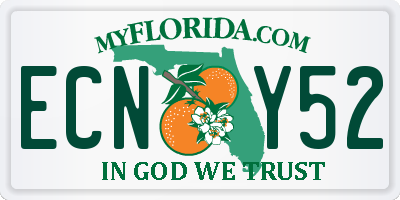 FL license plate ECNY52