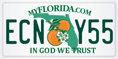 FL license plate ECNY55
