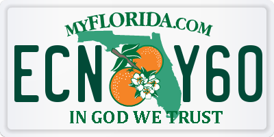 FL license plate ECNY60