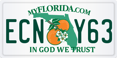 FL license plate ECNY63