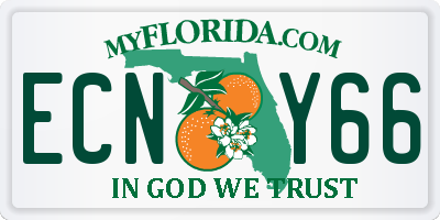FL license plate ECNY66