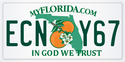 FL license plate ECNY67