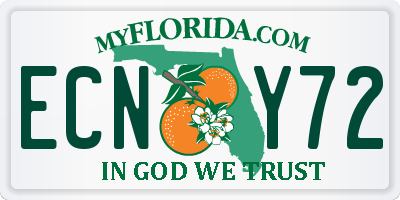 FL license plate ECNY72