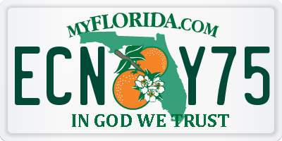 FL license plate ECNY75