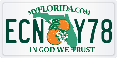 FL license plate ECNY78