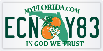 FL license plate ECNY83