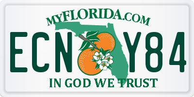 FL license plate ECNY84