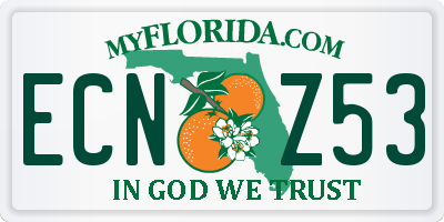 FL license plate ECNZ53