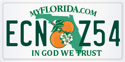 FL license plate ECNZ54