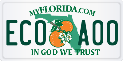 FL license plate ECOA00