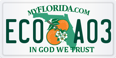 FL license plate ECOA03